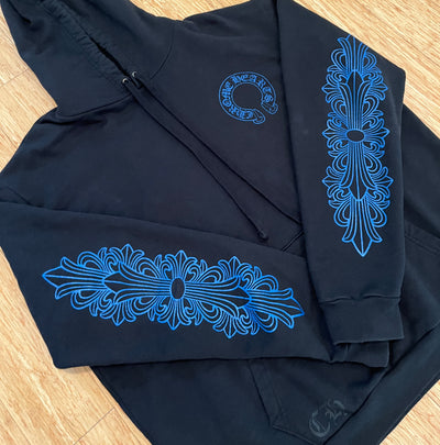 F&F Chrome Hearts Floral Hoodie Blue