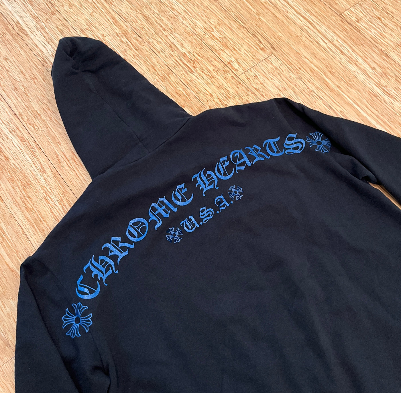 F&F Chrome Hearts Floral Hoodie Blue