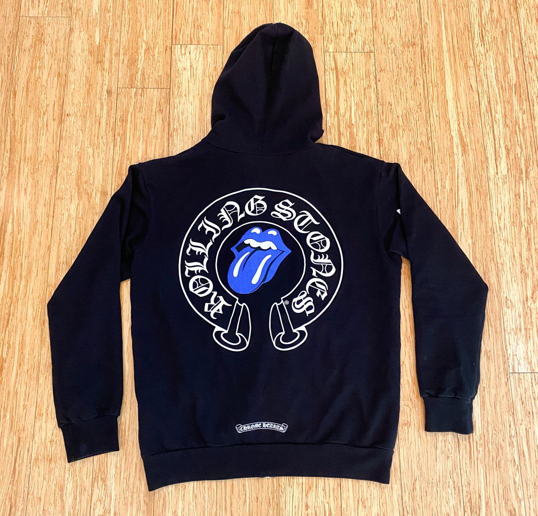限定コラボ【Chrome Hearts×Rolling Stones】BLUE ロゴパーカー Chrome Hearts x Rolling Stones Blue Zip On Hoodie Rare Piece