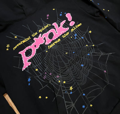 Sp5der Punk Hoodie Black