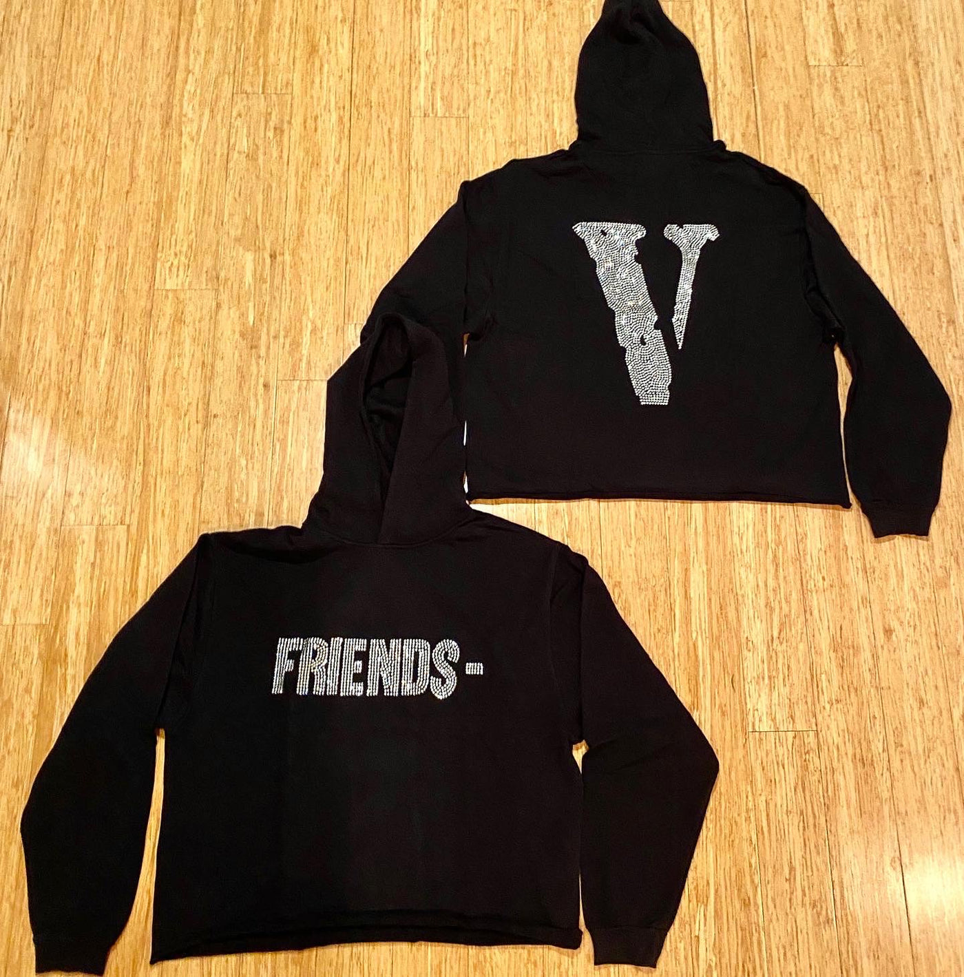 VLONE Black Rhinestones FRIENDS Hoodie