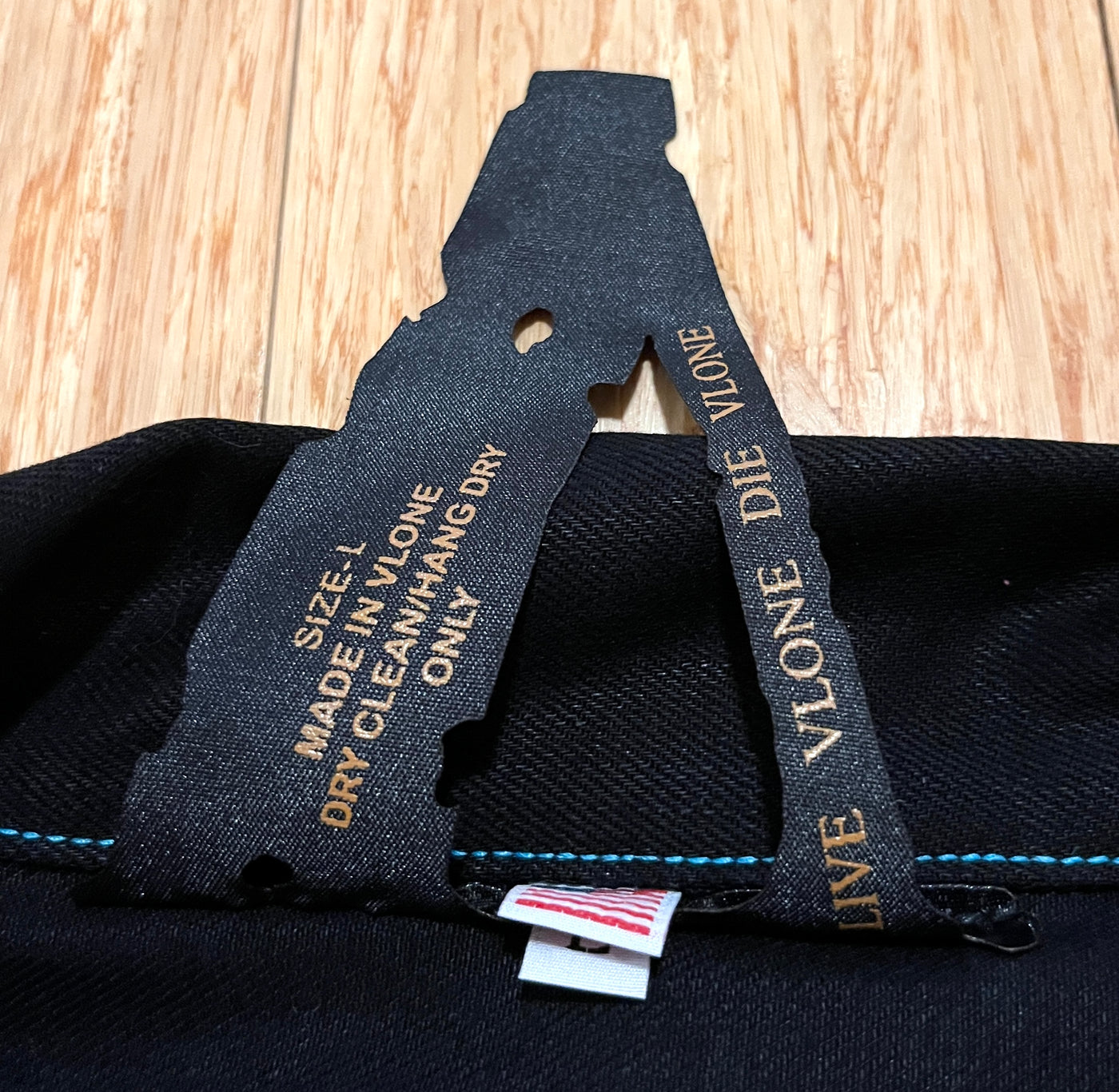 Vlone Old English Denim Jacket Blue